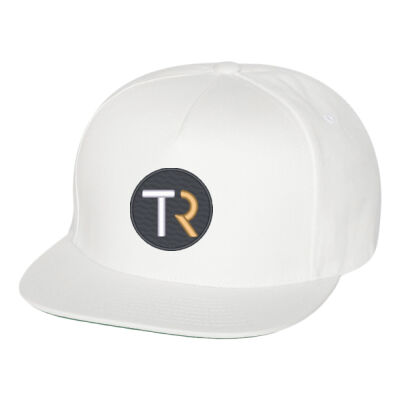 Five-Panel Cotton Twill Snapback Cap - White Thumbnail