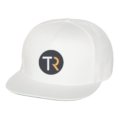 Five-Panel Cotton Twill Snapback Cap - White Thumbnail